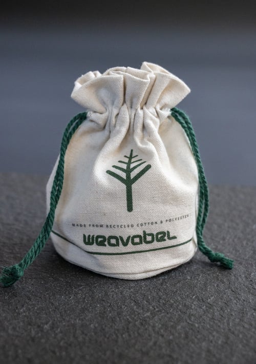 Recycled cotton drawstring bag