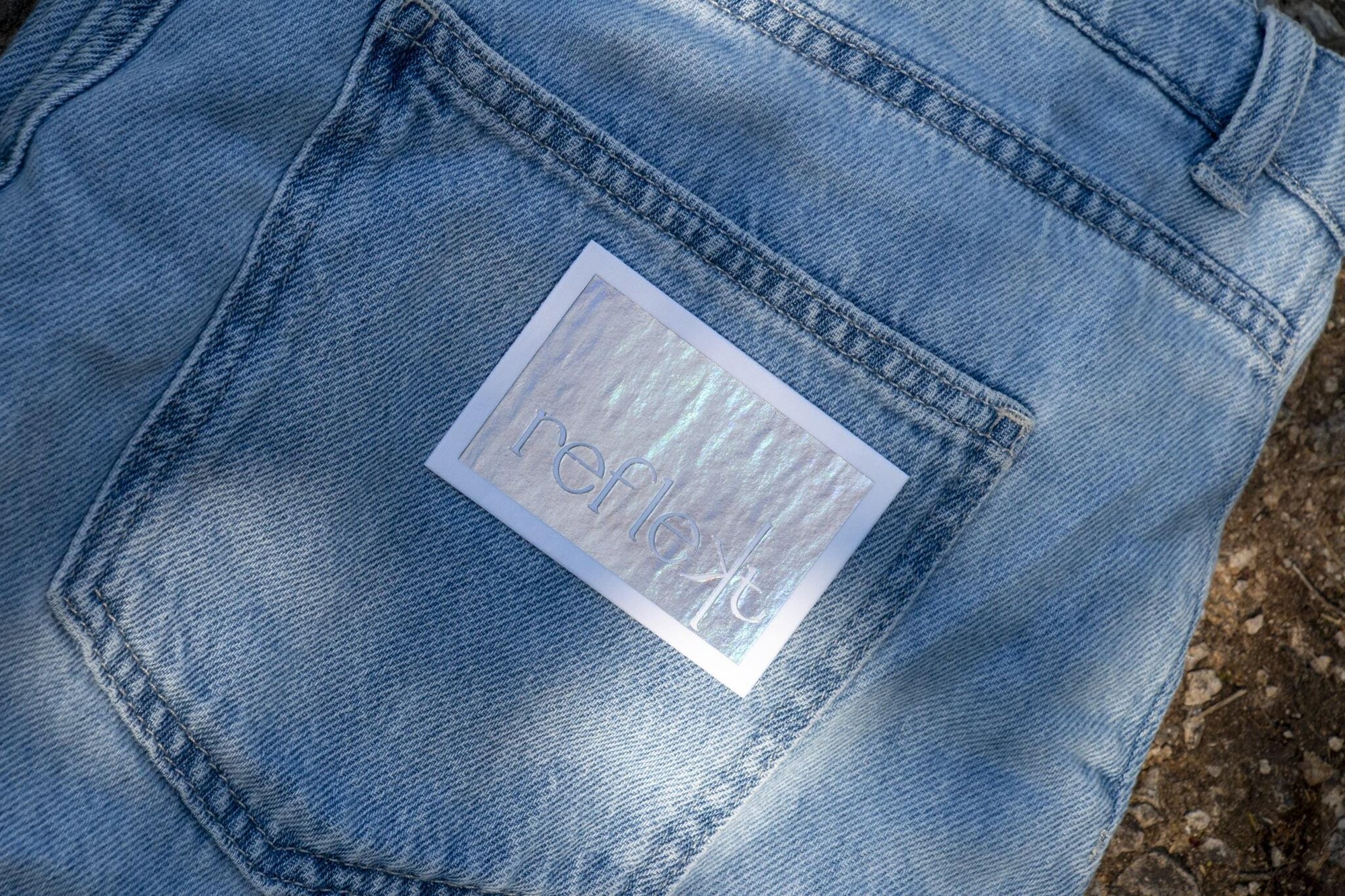 Reflekt Jacron foiled patch on jeans