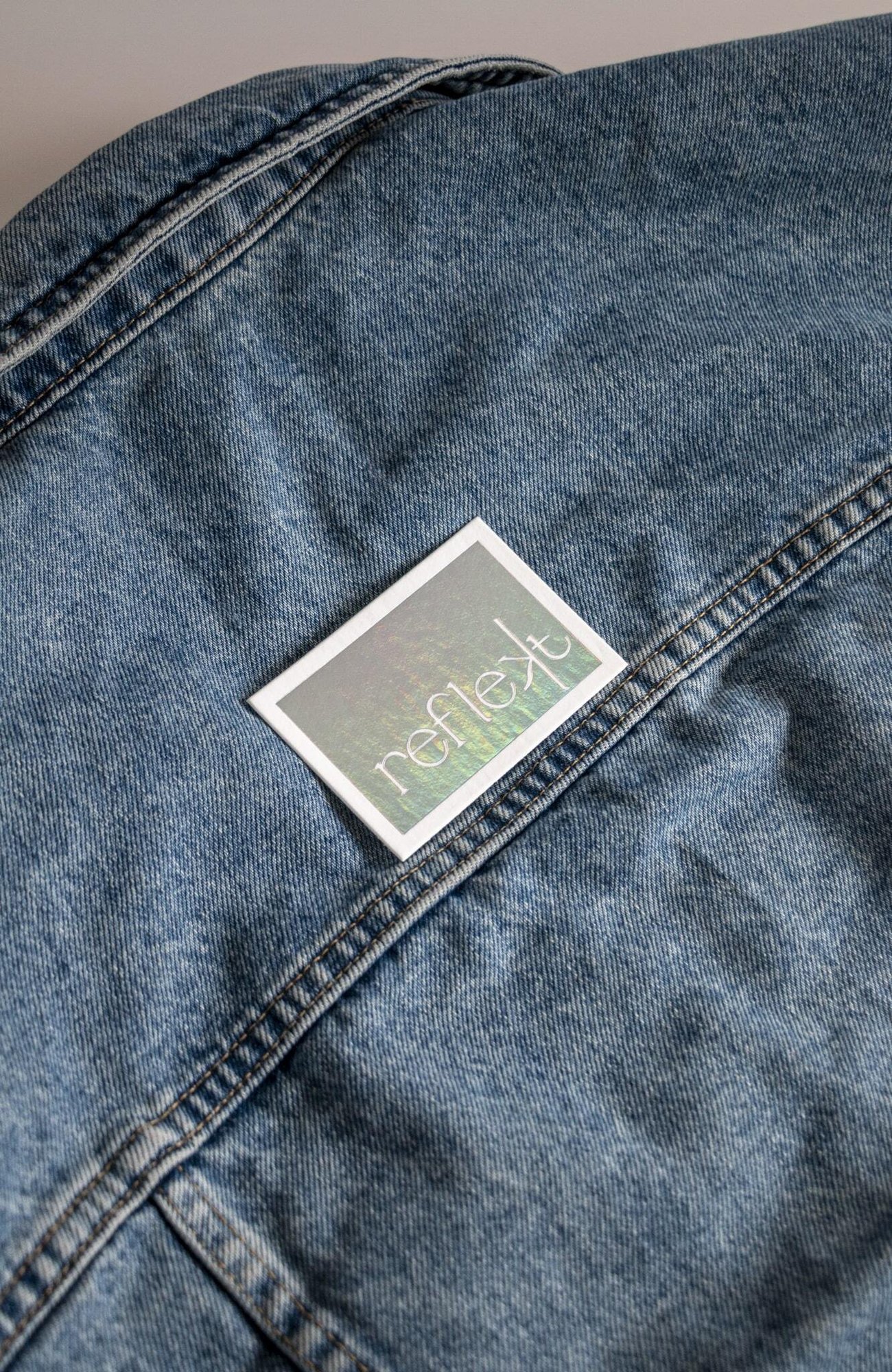 Reflekt Jacron patch on denim jacket