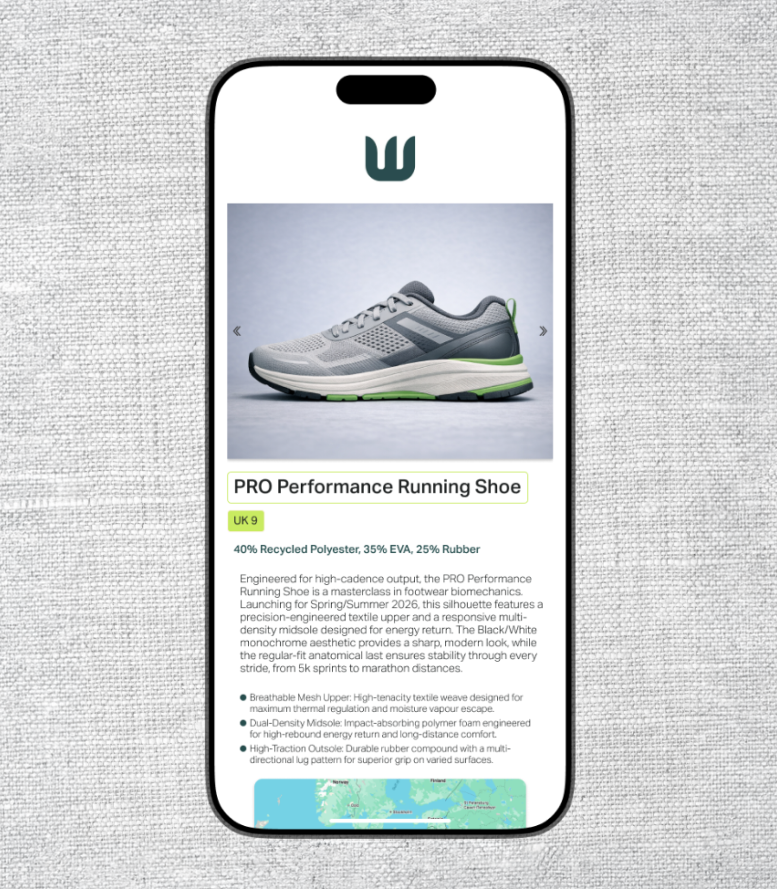 Weavabel mockup of digital product passport