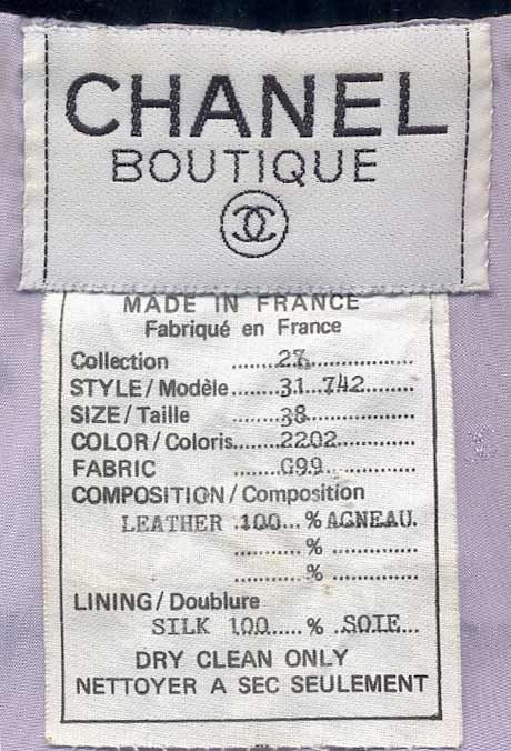 chanel care label