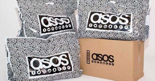 asos packaging boxes and ecommerce shipping bags