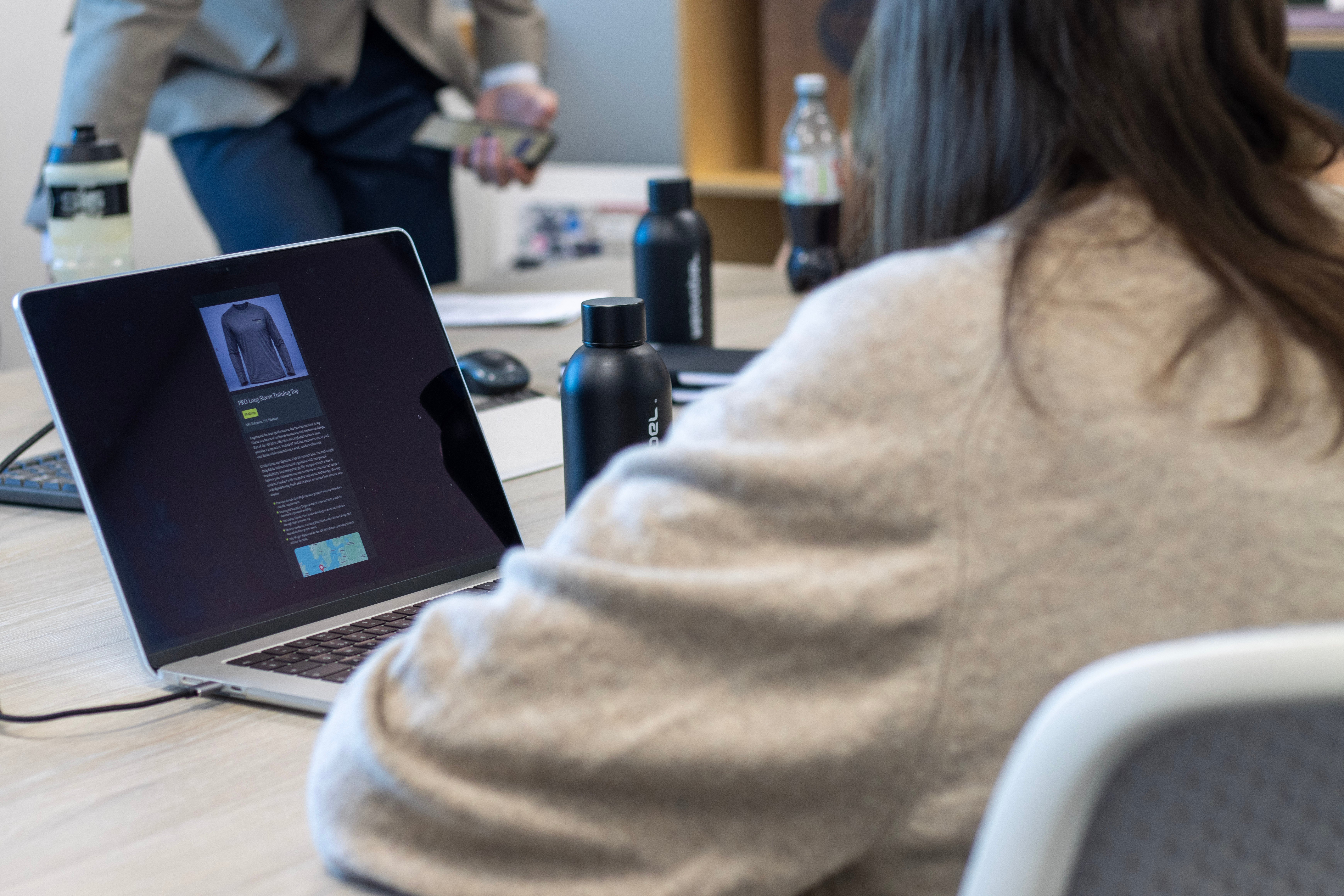 Mockup of Digital product passport being shown during meeting