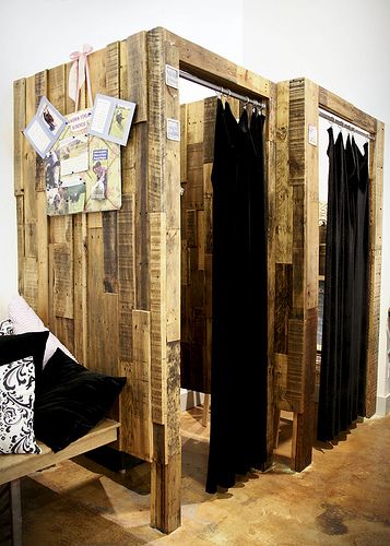 wooden changing room