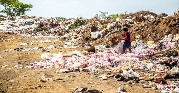 landfill with lots of unrecycled packaging