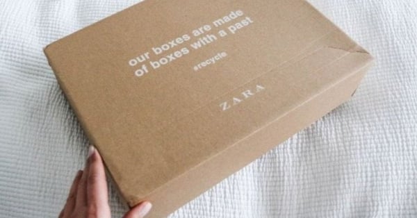zara packaging eco friendly cardboard 