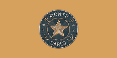 Monte Carlo clothing badge