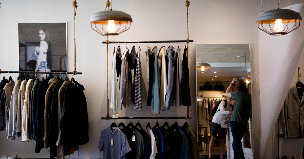The inside of a mens clothing shop